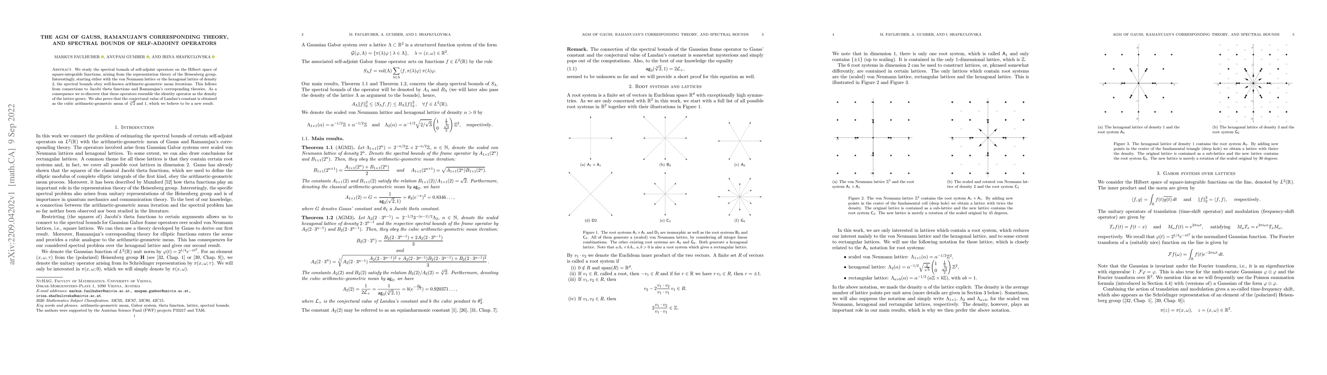 Thumbnail for The AGM of Gauss, Ramanujan's corresponding theory, and spectral bounds
  of self-adjoint operators
