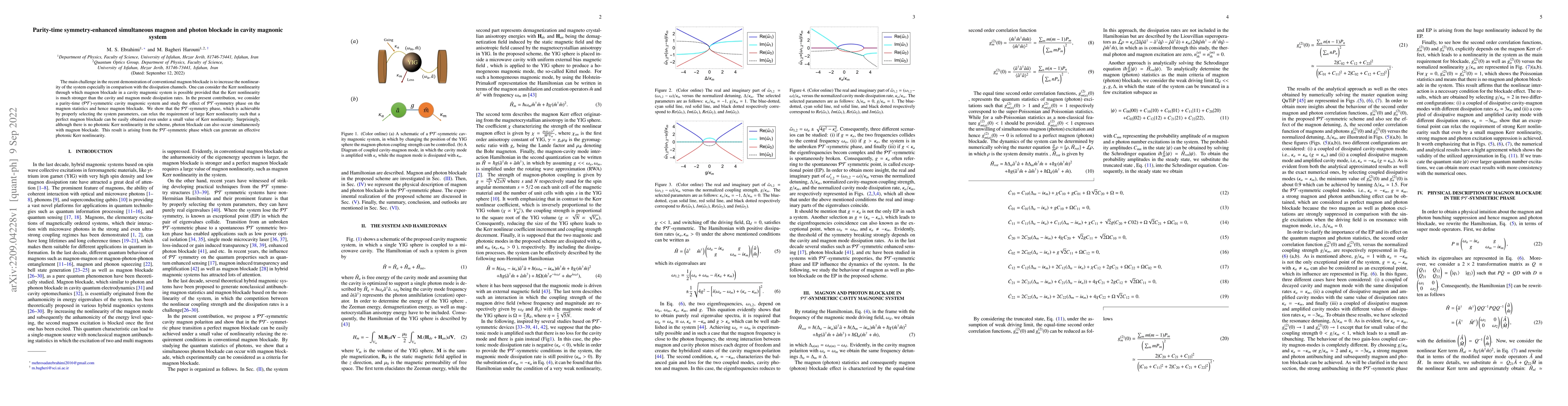 Thumbnail for Parity-Time Symmetry-Enhanced Simultaneous Magnon and Photon Blockade in
  Cavity Magnonic System