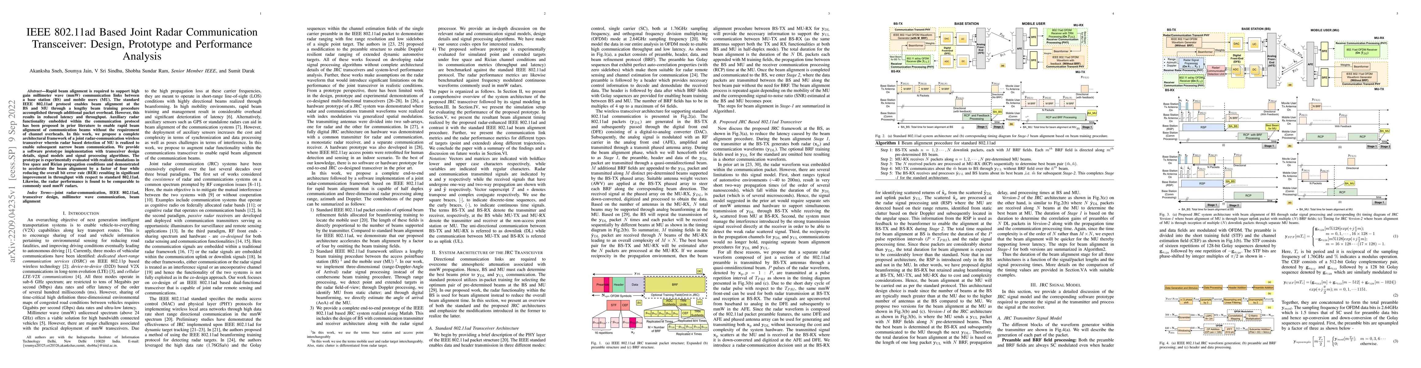 Thumbnail for IEEE 802.11ad Based Joint Radar Communication Transceiver: Design,
  Prototype and Performance Analysis