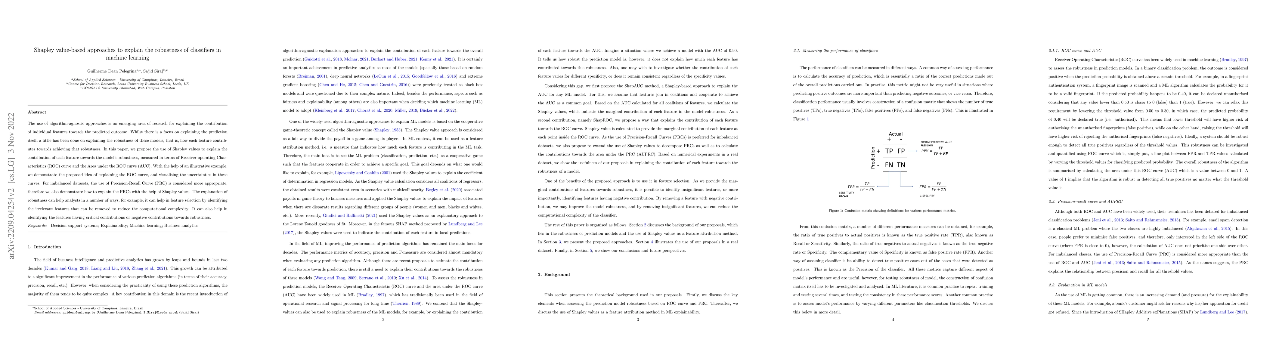 Thumbnail for Shapley value-based approaches to explain the robustness of classifiers
  in machine learning