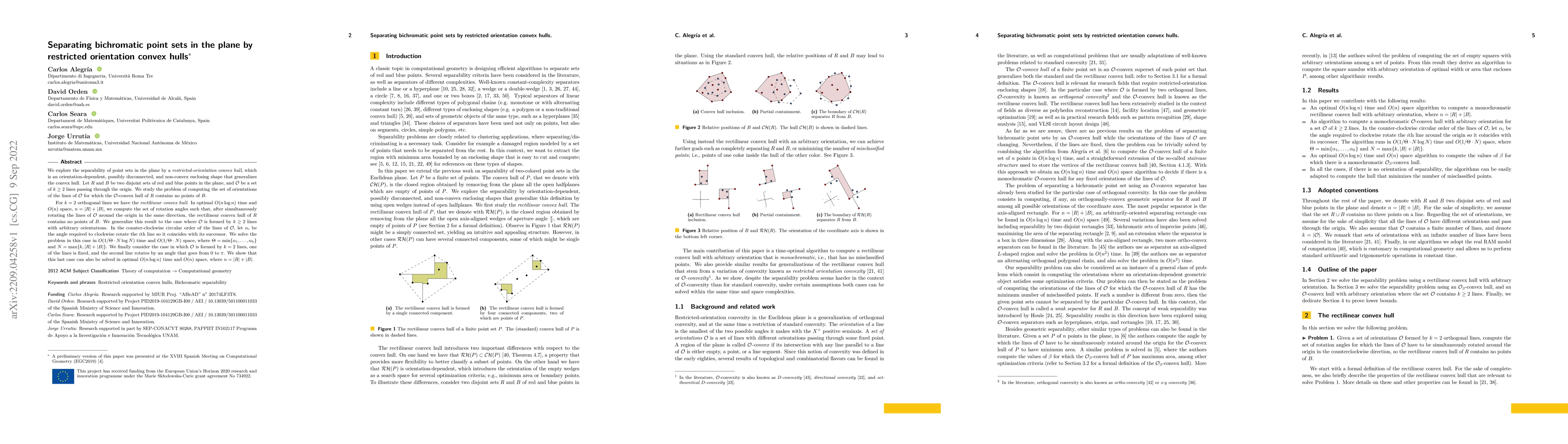 Thumbnail for Separating bichromatic point sets in the plane by restricted orientation
  convex hulls