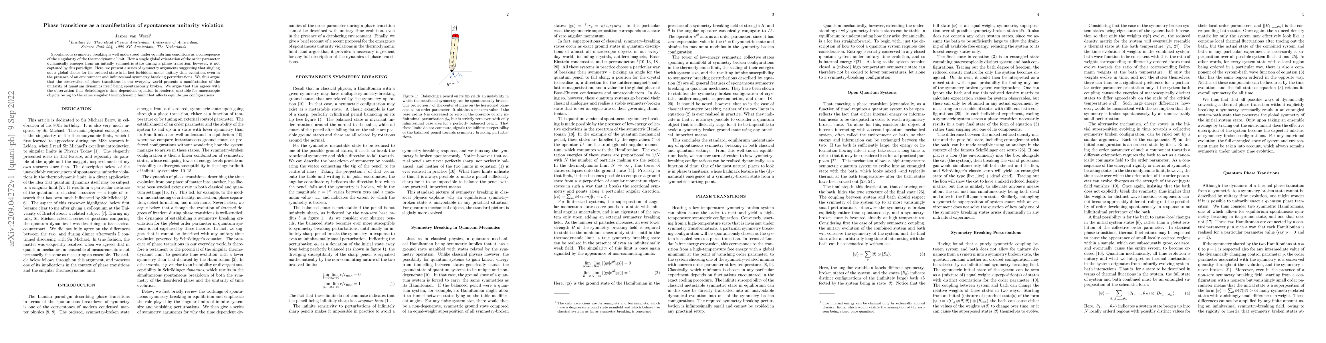 Thumbnail for Phase transitions as a manifestation of spontaneous unitarity violation