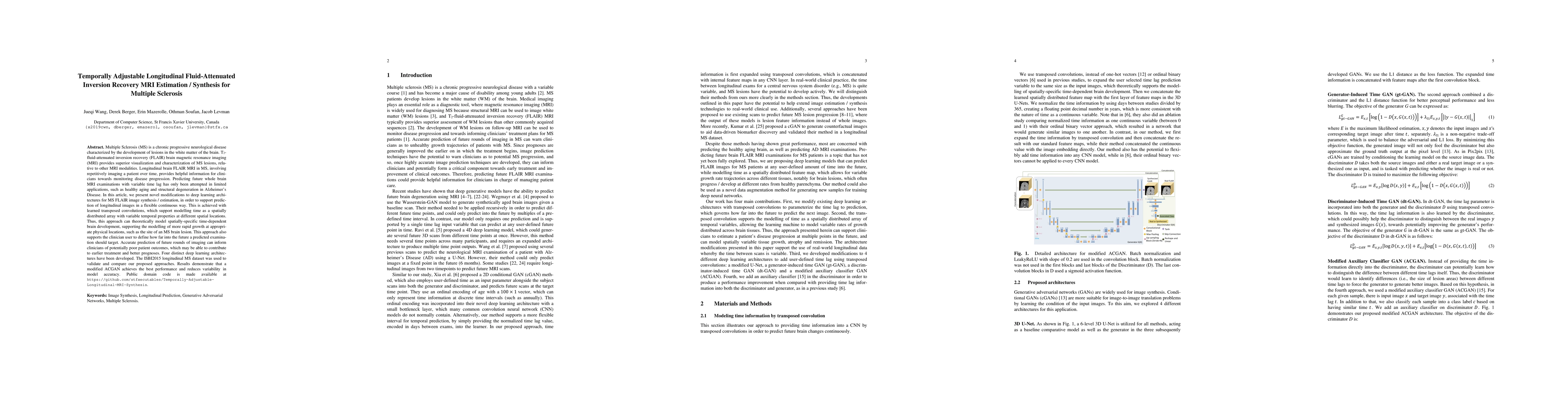 Thumbnail for Temporally Adjustable Longitudinal Fluid-Attenuated Inversion Recovery
  MRI Estimation / Synthesis for Multiple Sclerosis