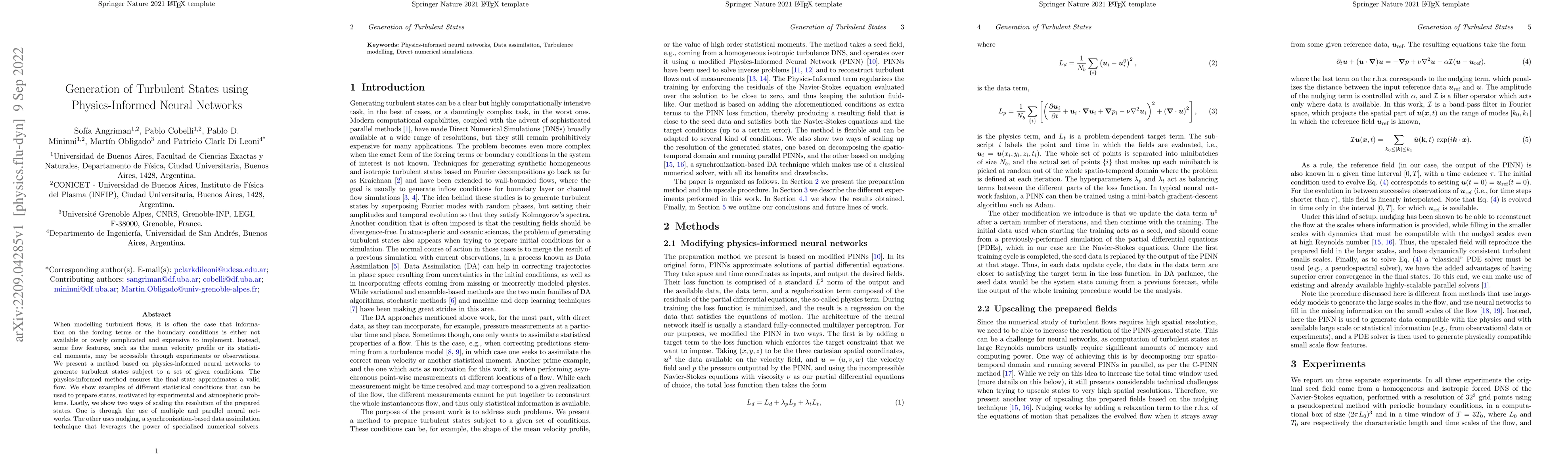 Thumbnail for Generation of Turbulent States using Physics-Informed Neural Networks
