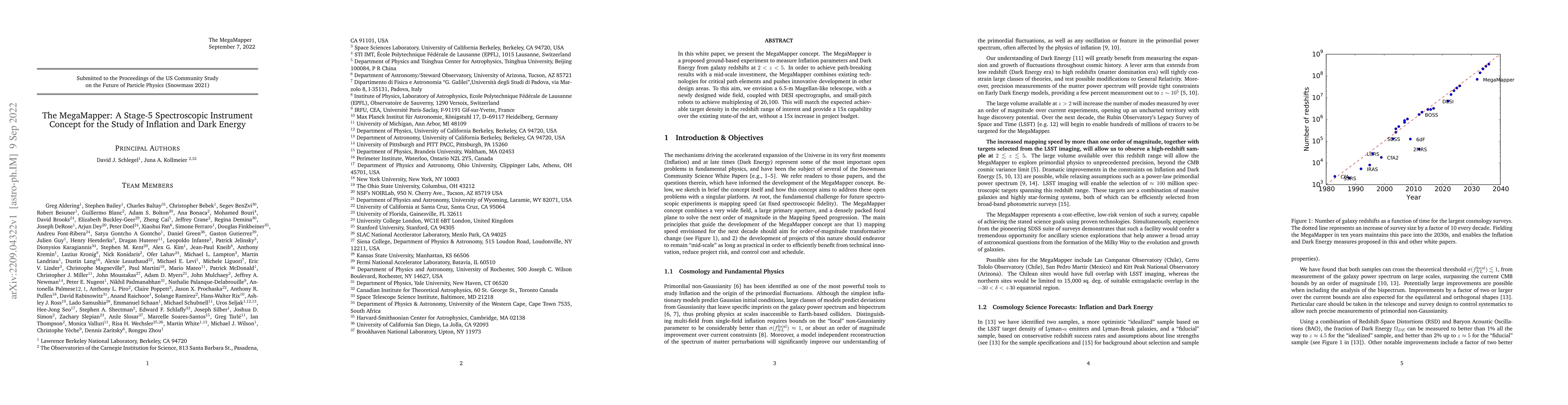Thumbnail for The MegaMapper: A Stage-5 Spectroscopic Instrument Concept for the Study
  of Inflation and Dark Energy