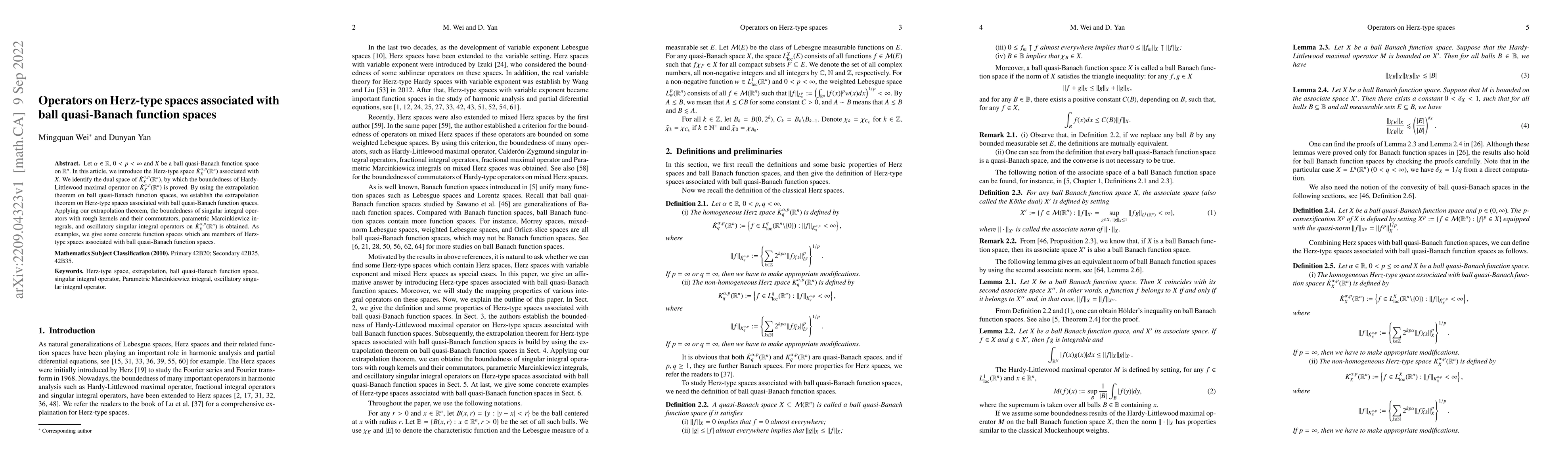Thumbnail for Operators on Herz-type spaces associated with ball quasi-Banach function
  spaces