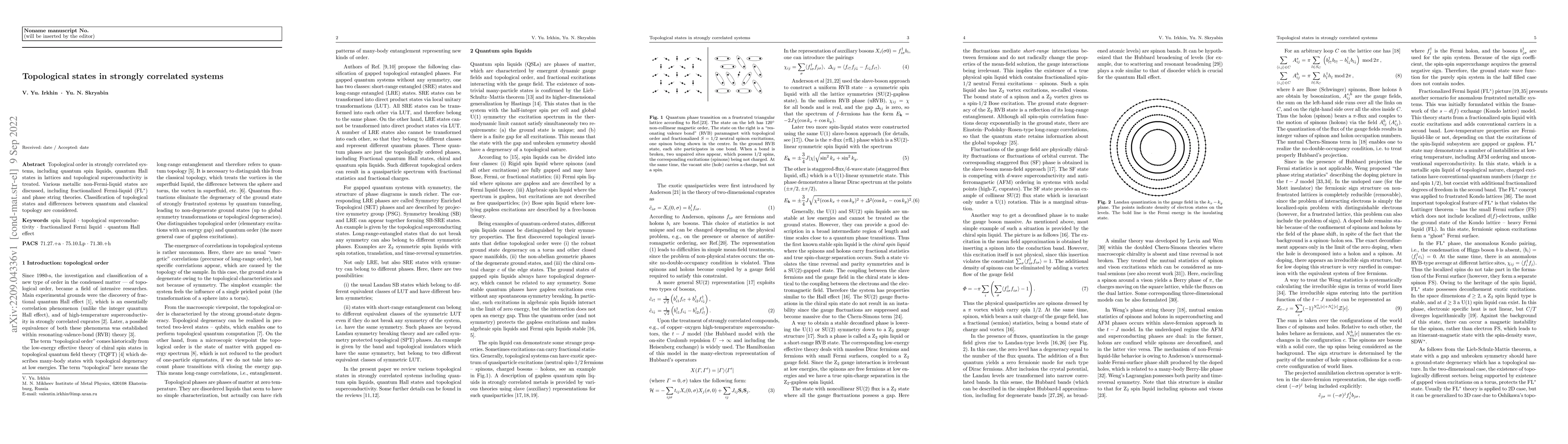 Thumbnail for Topological states in strongly correlated systems