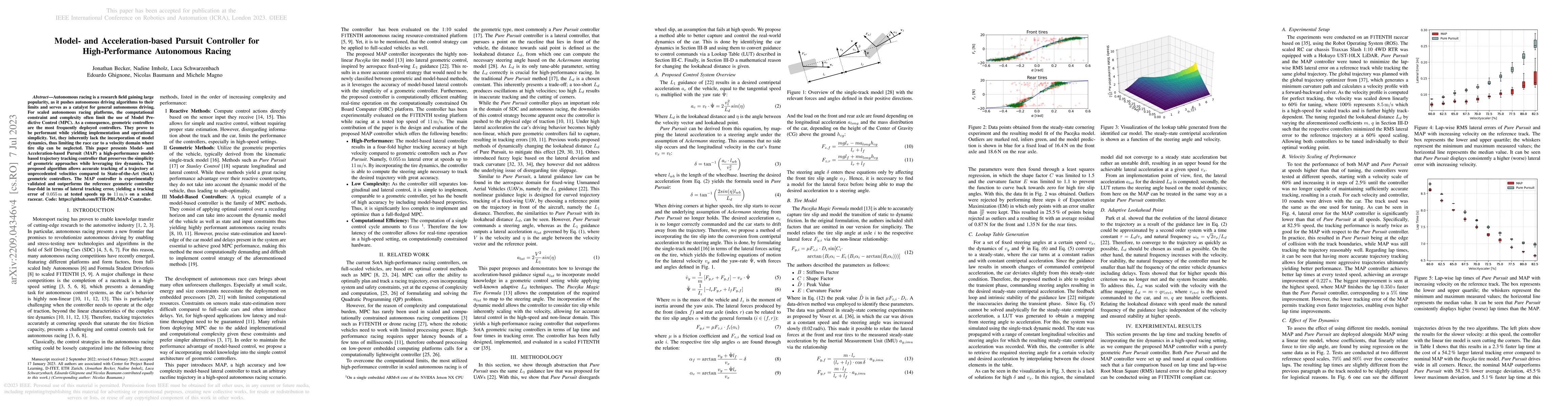 Thumbnail for Model- and Acceleration-based Pursuit Controller for High-Performance
  Autonomous Racing