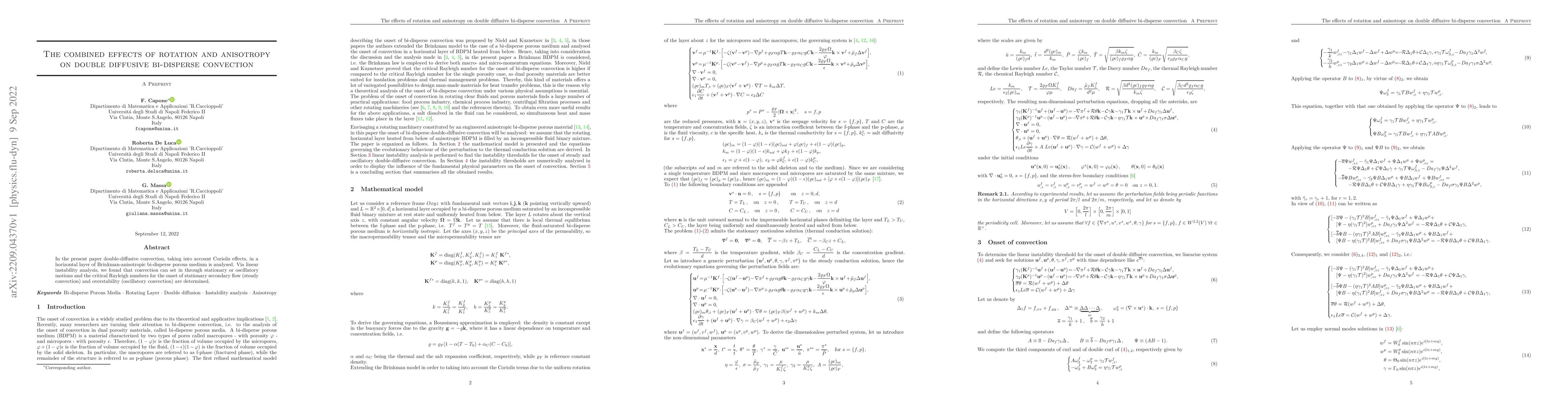 Thumbnail for The combined effects of rotation and anisotropy on double diffusive
  bi-disperse convection