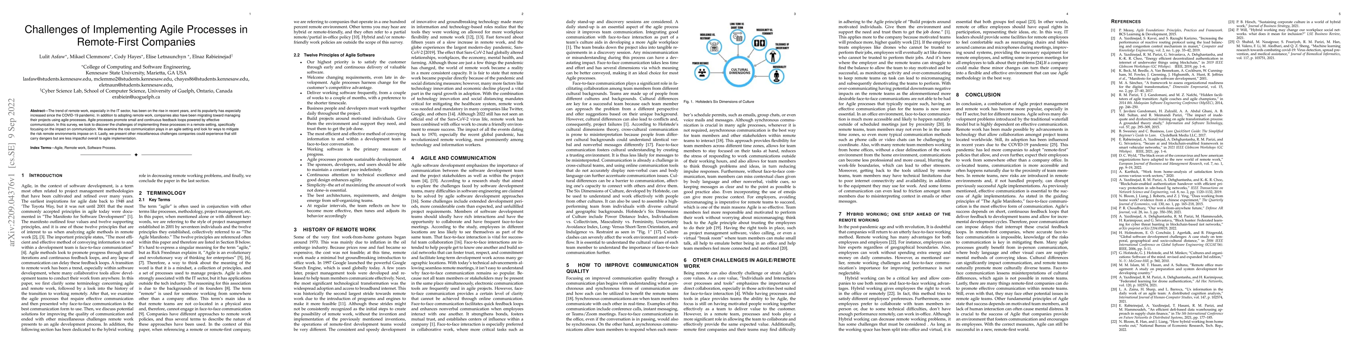 Thumbnail for Challenges of Implementing Agile Processes in Remote-First Companies
