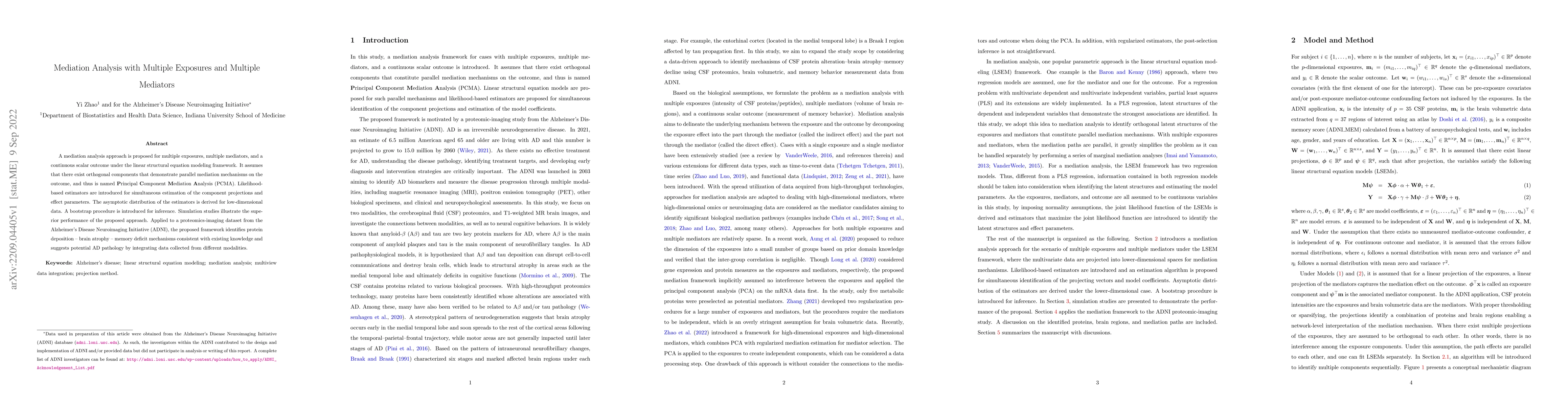 Thumbnail for Mediation Analysis with Multiple Exposures and Multiple Mediators