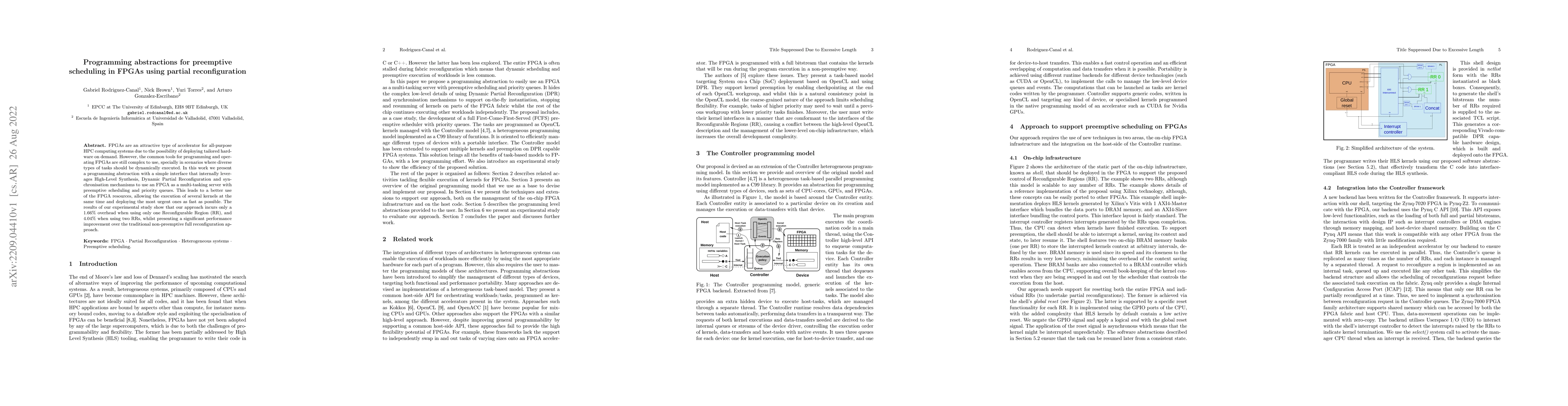 Thumbnail for Programming abstractions for preemptive scheduling in FPGAs using
  partial reconfiguration