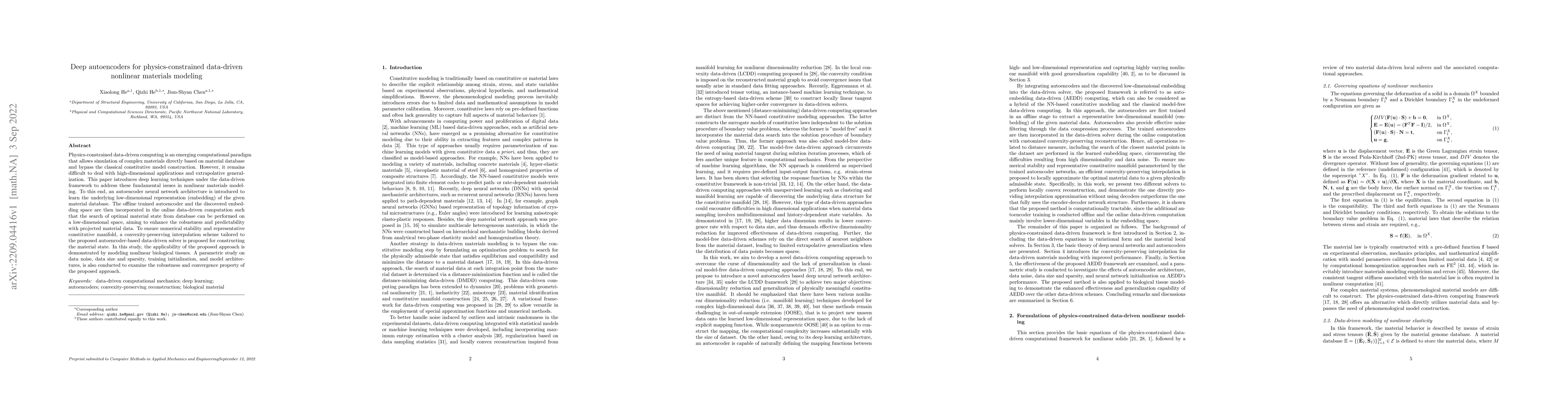 Thumbnail for Deep autoencoders for physics-constrained data-driven nonlinear
  materials modeling