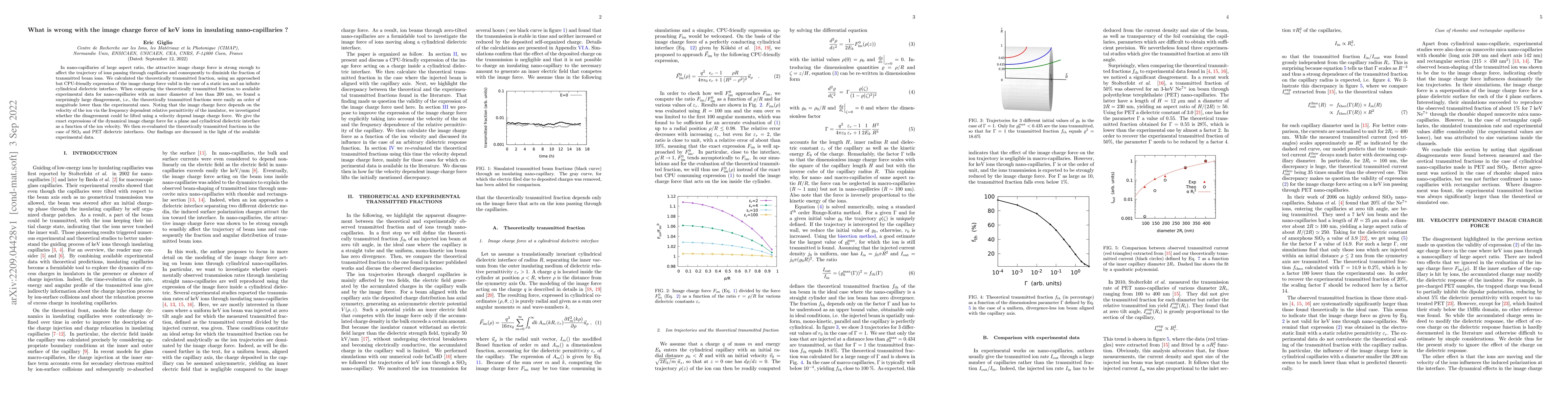 Thumbnail for What is wrong with the image charge force of keV ions in insulating
  nano-capillaries