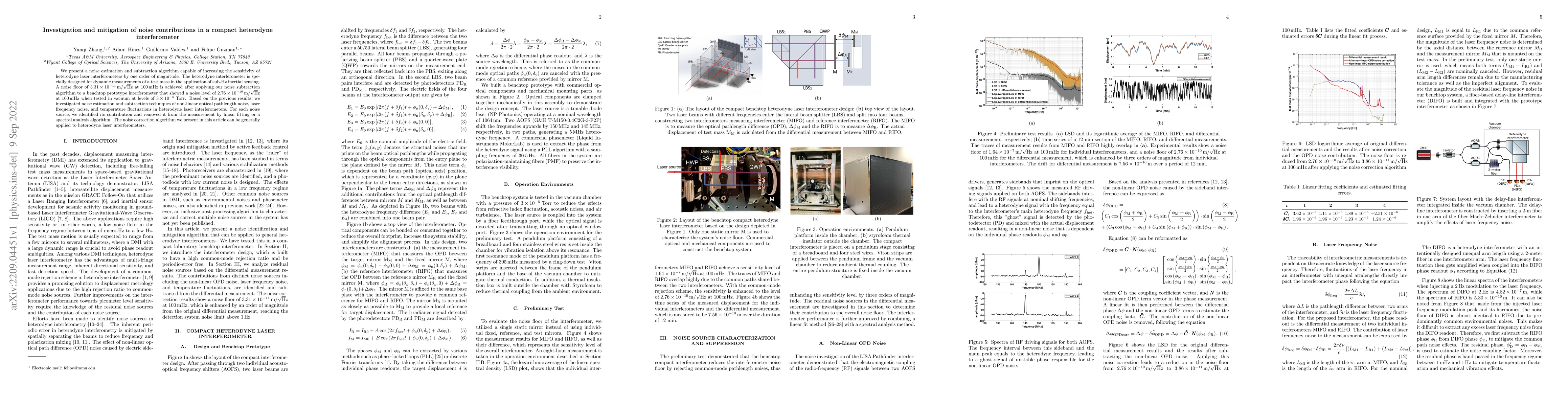 Thumbnail for Investigation and mitigation of noise contributions in a compact
  heterodyne interferometer