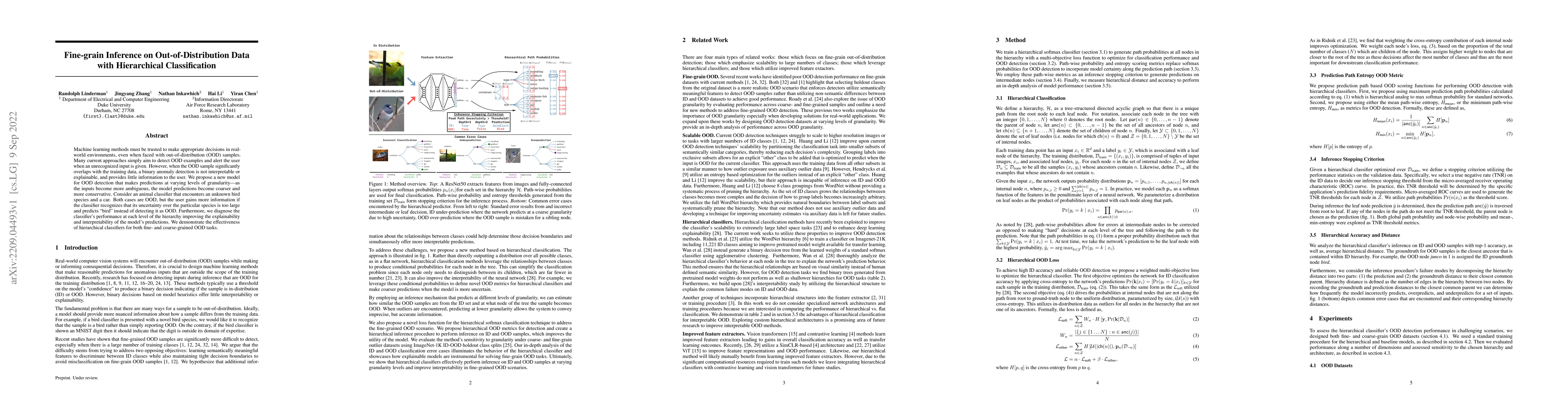 Thumbnail for Fine-grain Inference on Out-of-Distribution Data with Hierarchical
  Classification