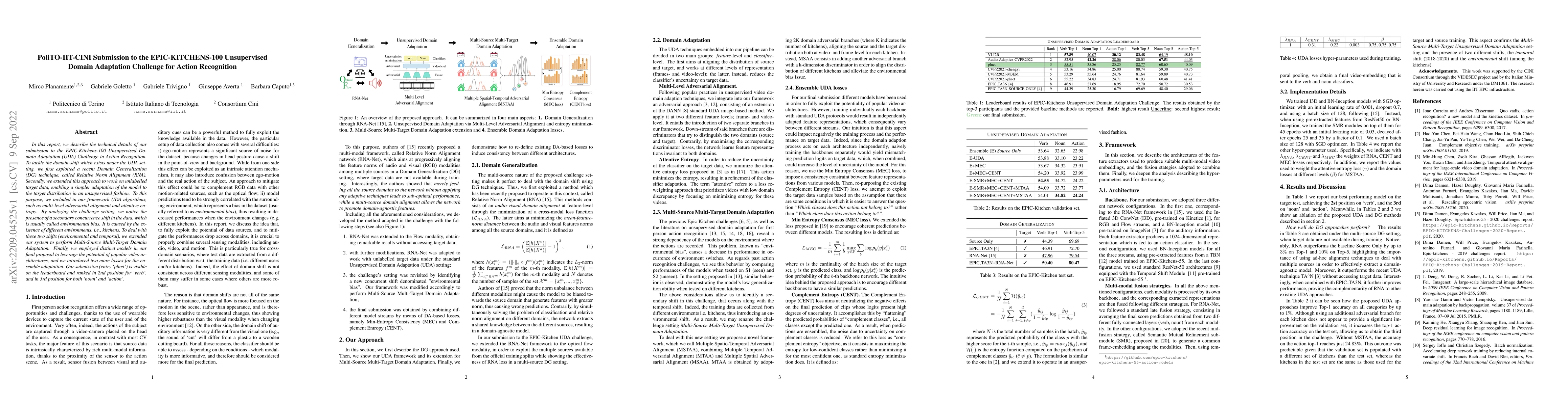 Thumbnail for PoliTO-IIT-CINI Submission to the EPIC-KITCHENS-100 Unsupervised Domain
  Adaptation Challenge for Action Recognition