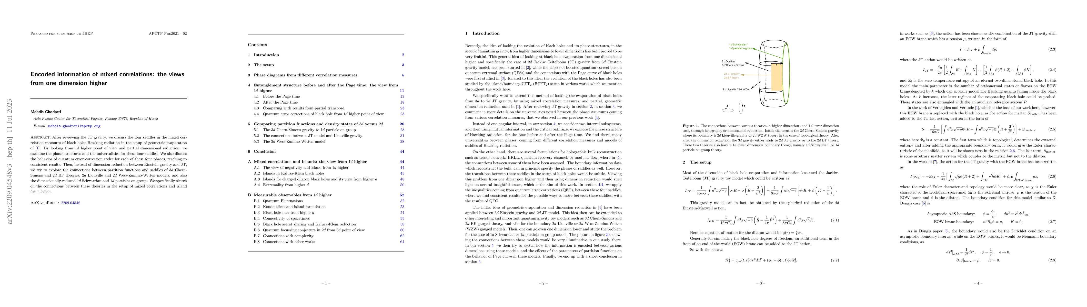 Thumbnail for Encoded information of mixed correlations: the views from one dimension
  higher