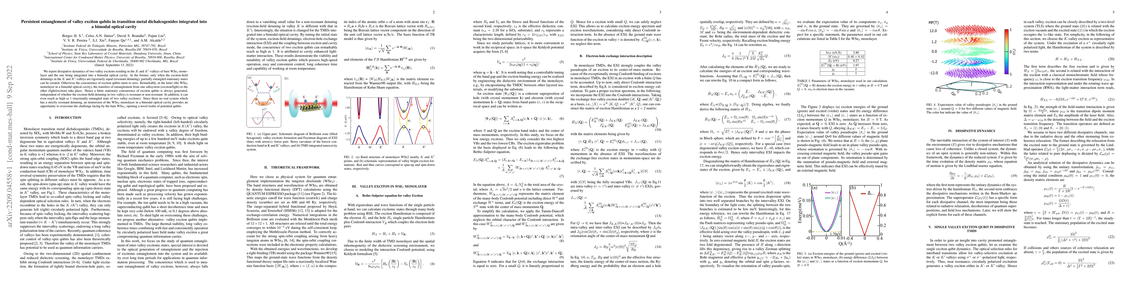 Thumbnail for Persistent entanglement of valley exciton qubits in transition metal
  dichalcogenides integrated into a bimodal optical cavity