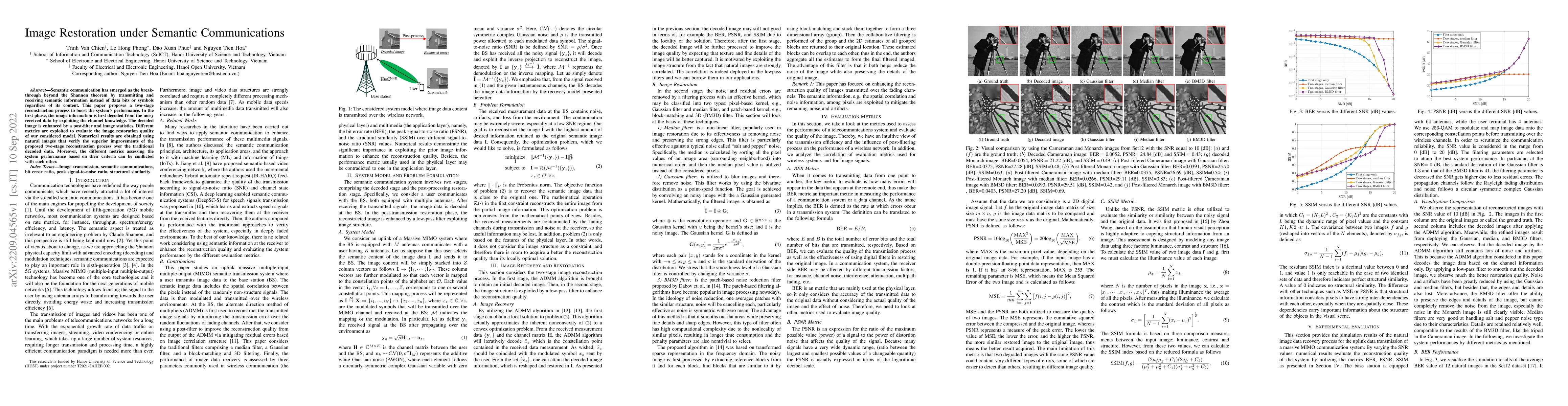 Thumbnail for Image Restoration under Semantic Communications