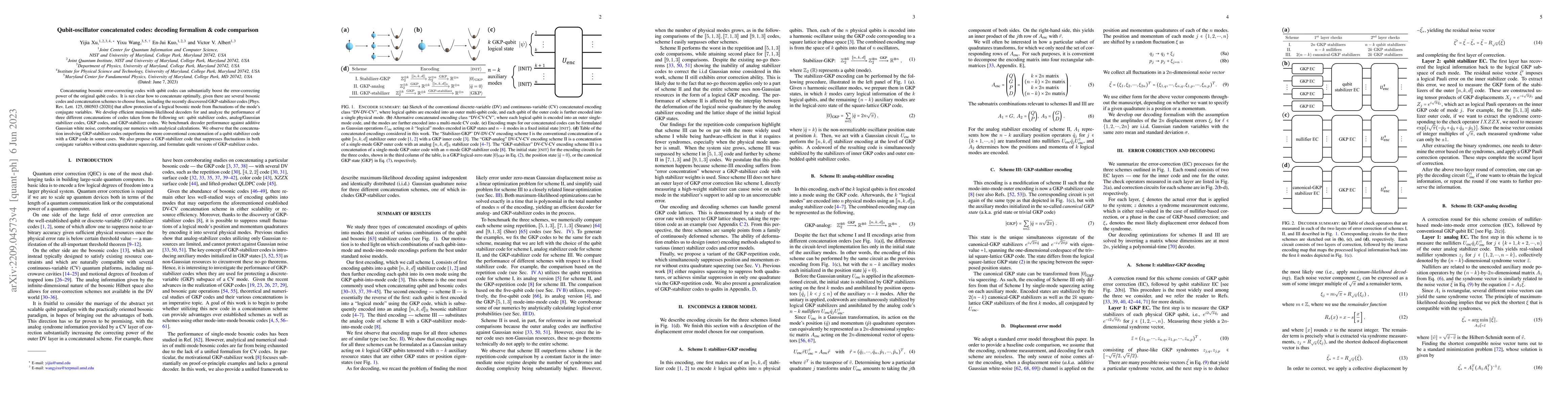 Thumbnail for Qubit-oscillator concatenated codes: decoding formalism & code
  comparison