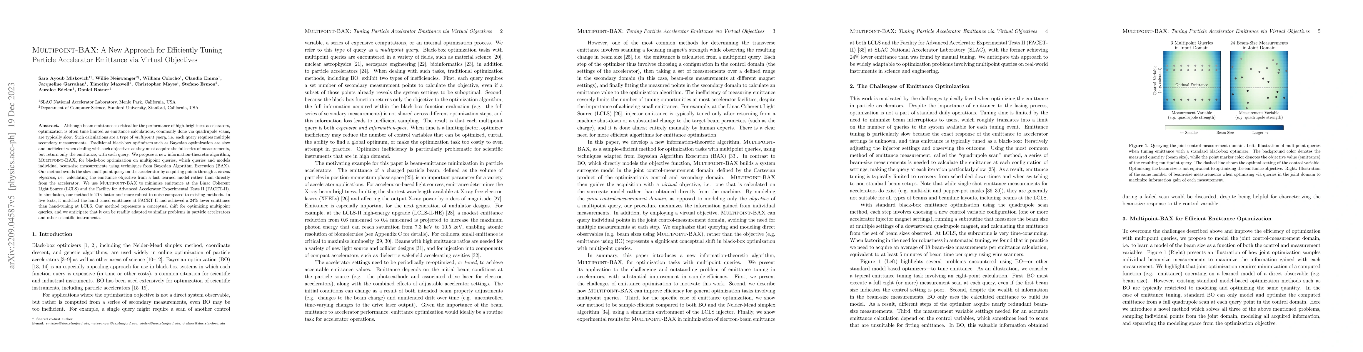Thumbnail for Multipoint-BAX: A New Approach for Efficiently Tuning Particle
  Accelerator Emittance via Virtual Objectives
