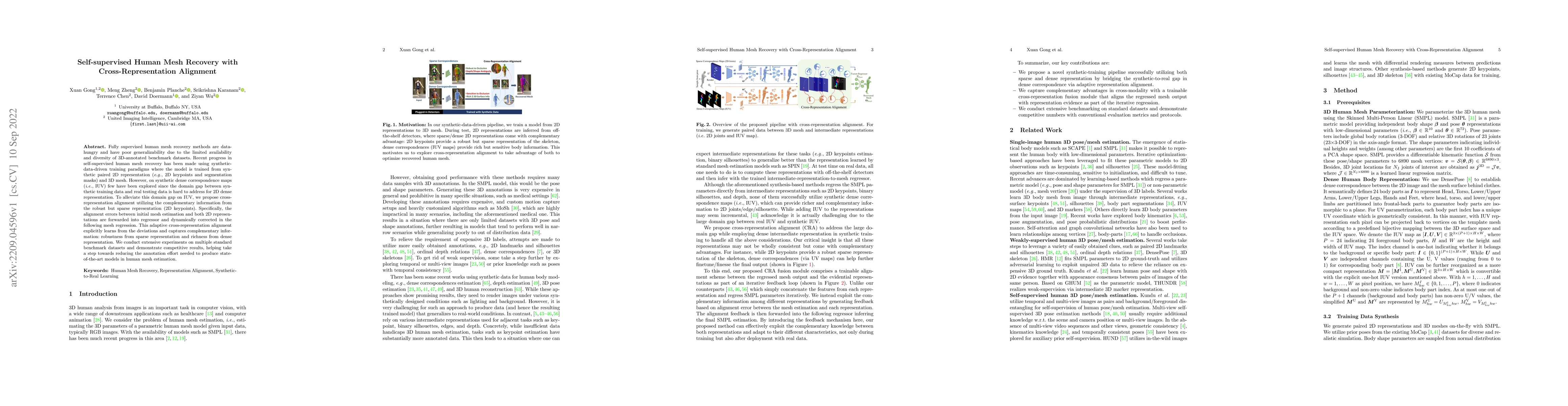 Thumbnail for Self-supervised Human Mesh Recovery with Cross-Representation Alignment