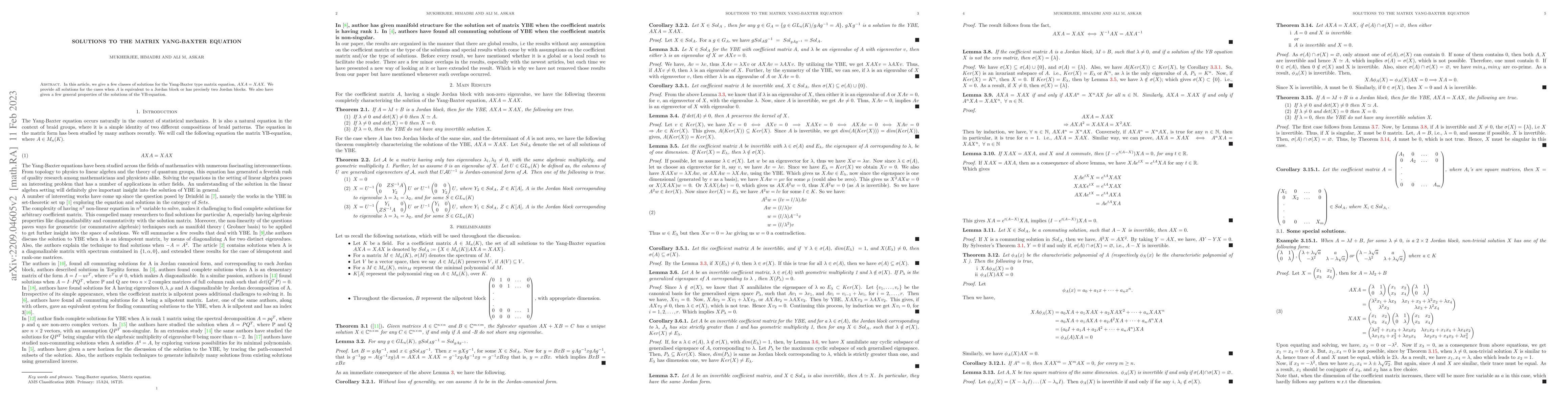 Thumbnail for Solutions to the matrix Yang-Baxter equation