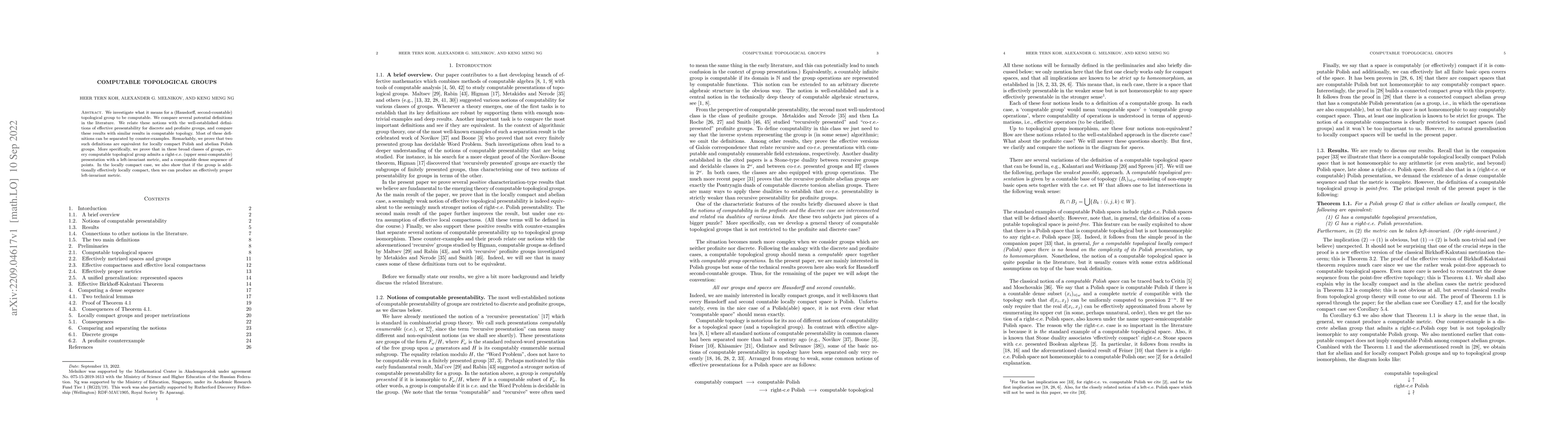 Thumbnail for Computable topological groups