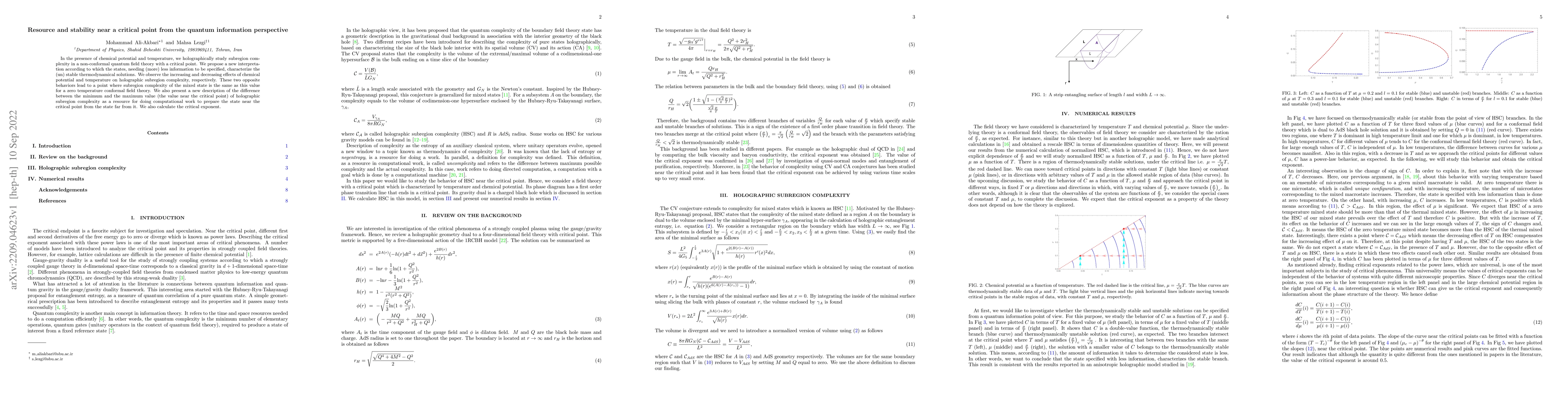 Thumbnail for Resource and stability near a critical point from the quantum
  information perspective