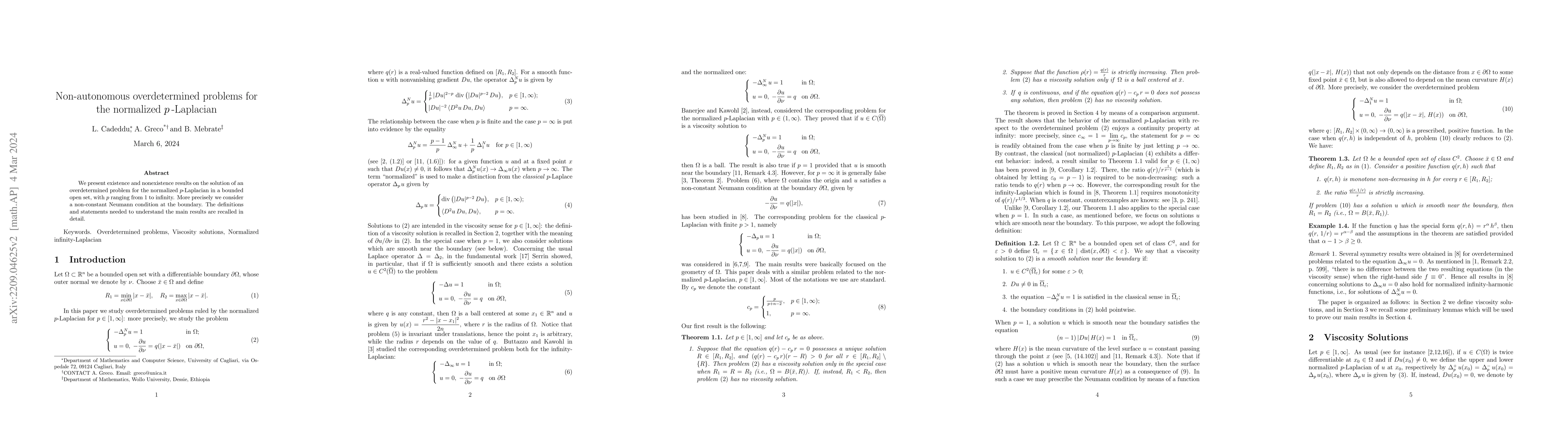 Thumbnail for Non-autonomous overdetermined problems for the normalized p-Laplacian