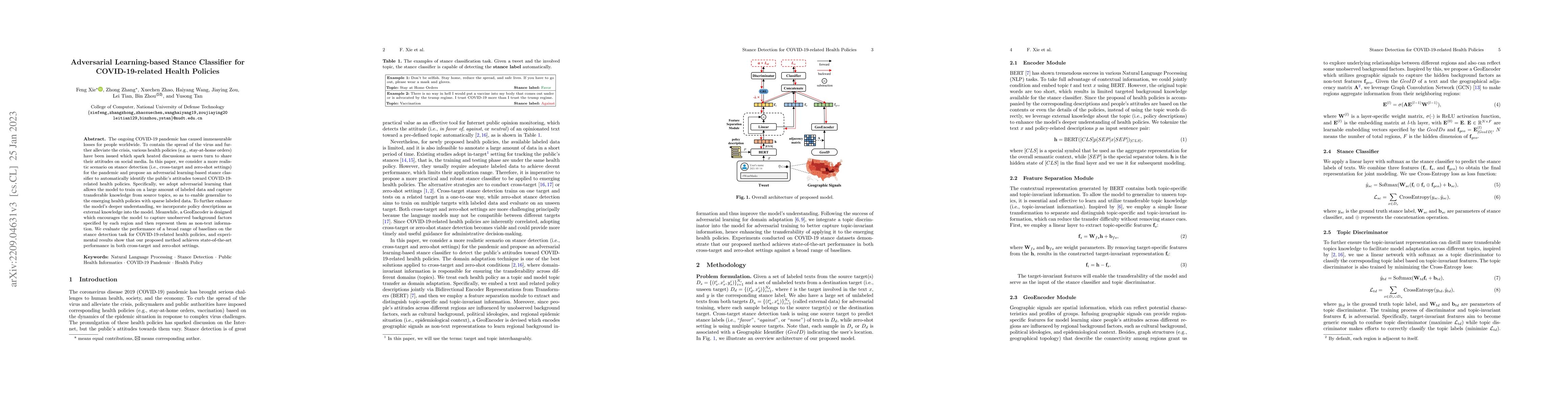 Thumbnail for Adversarial Learning-based Stance Classifier for COVID-19-related Health
  Policies
