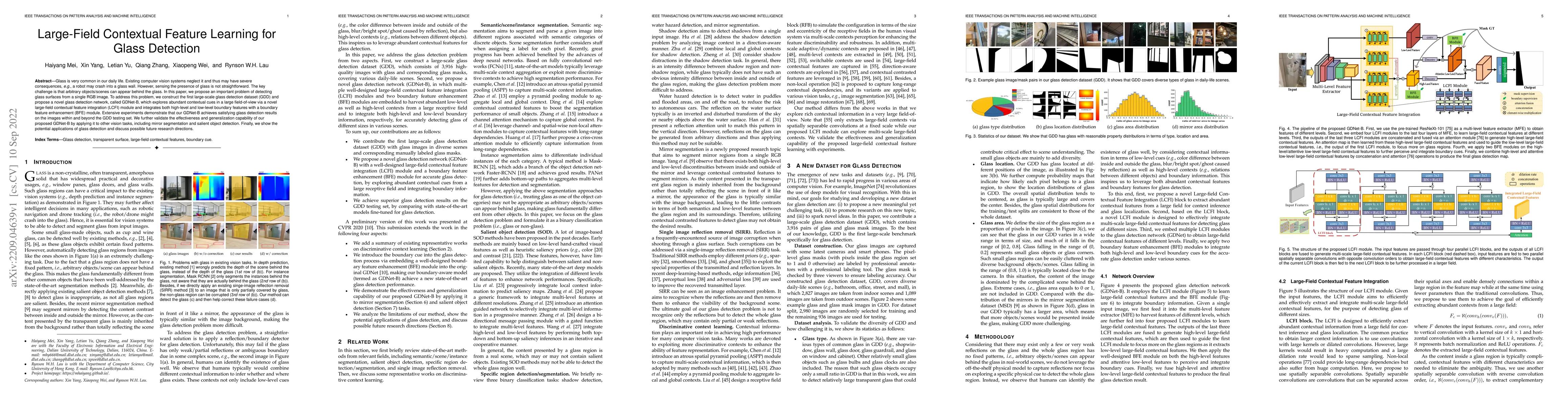 Thumbnail for Large-Field Contextual Feature Learning for Glass Detection