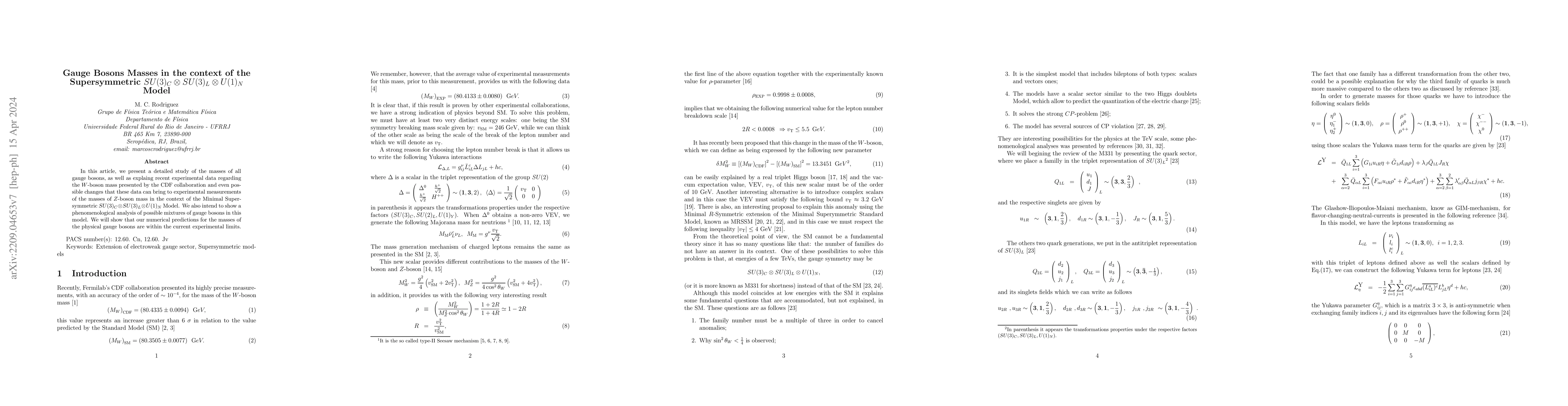 Thumbnail for Gauge bosons masses in the context of the Supersymmetric
  $SU(3)_{C}\otimes SU(3)_{L}\otimes U(1)_{N}$ Model