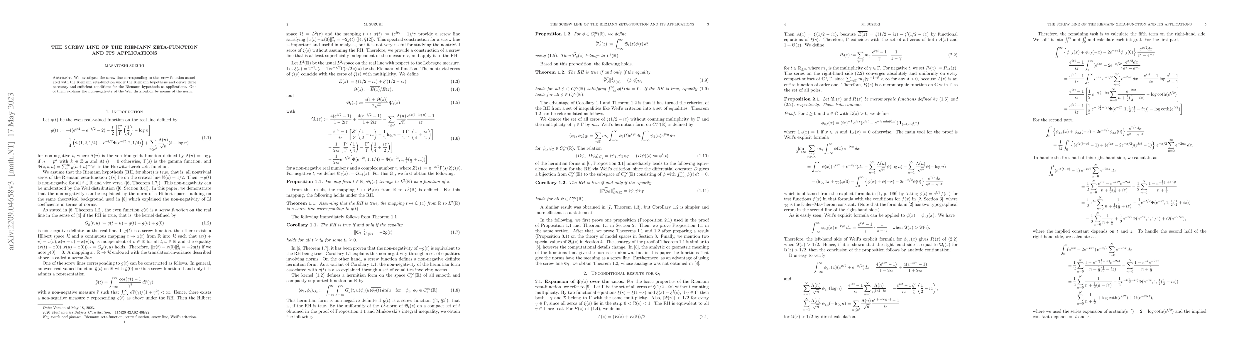 Thumbnail for The screw line of the Riemann zeta-function and its applications
