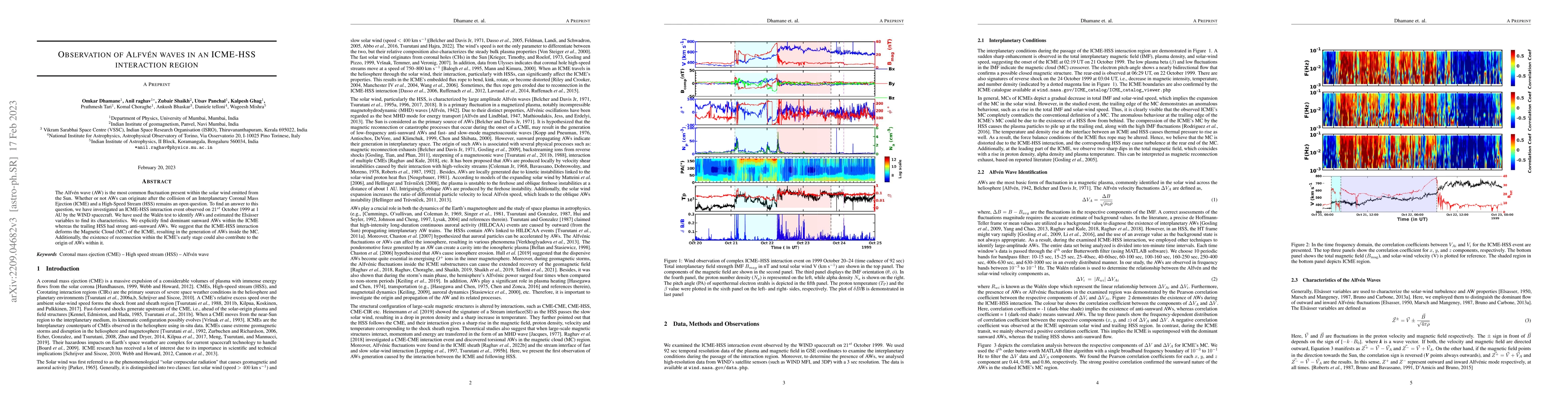 Thumbnail for Observation of Alfven wave in ICME-HSS interaction region