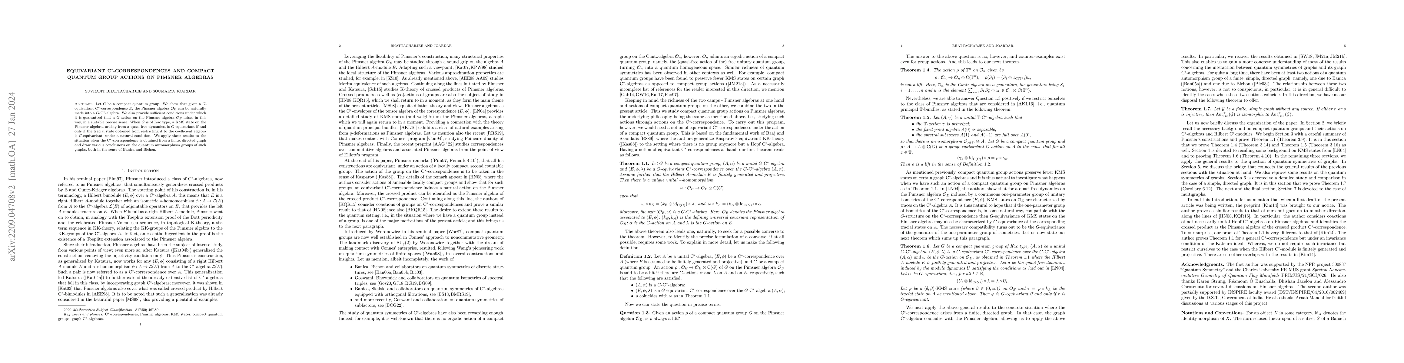 Thumbnail for Equivariant $\mathrm{C}^*$-correspondences and compact quantum group
  actions on Pimsner algebras