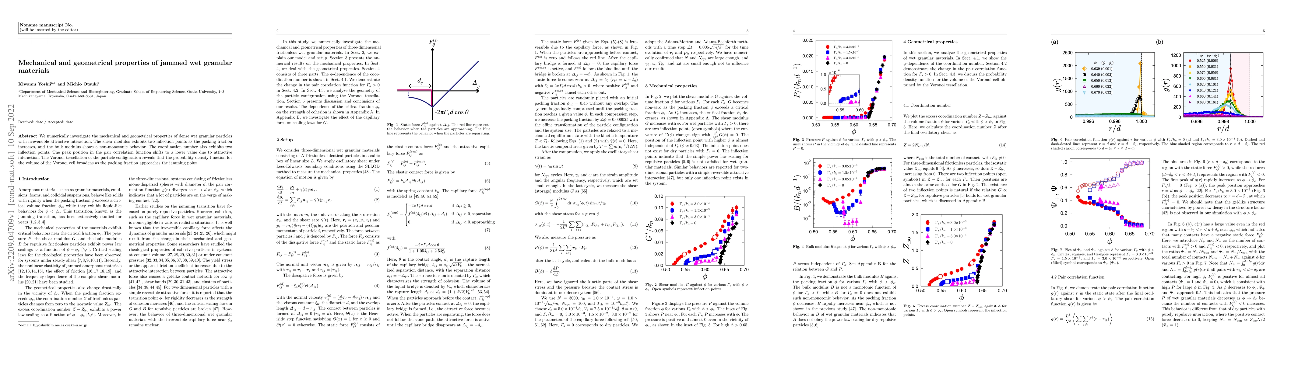 Thumbnail for Mechanical and geometrical properties of jammed wet granular materials