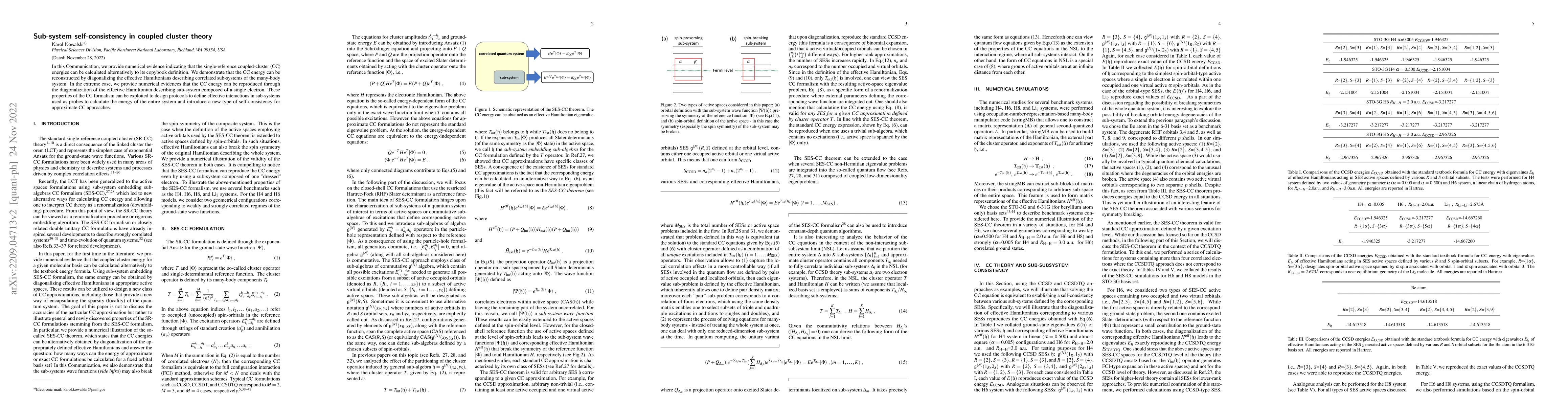 Thumbnail for Sub-system self-consistency in coupled cluster theory