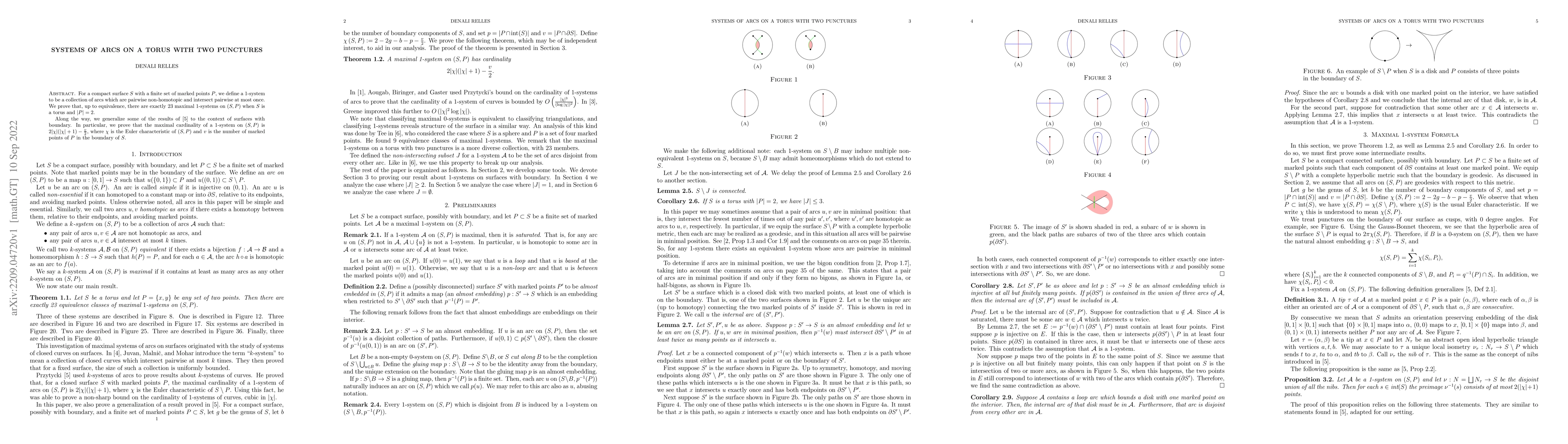 Thumbnail for Systems of arcs on a torus with two punctures