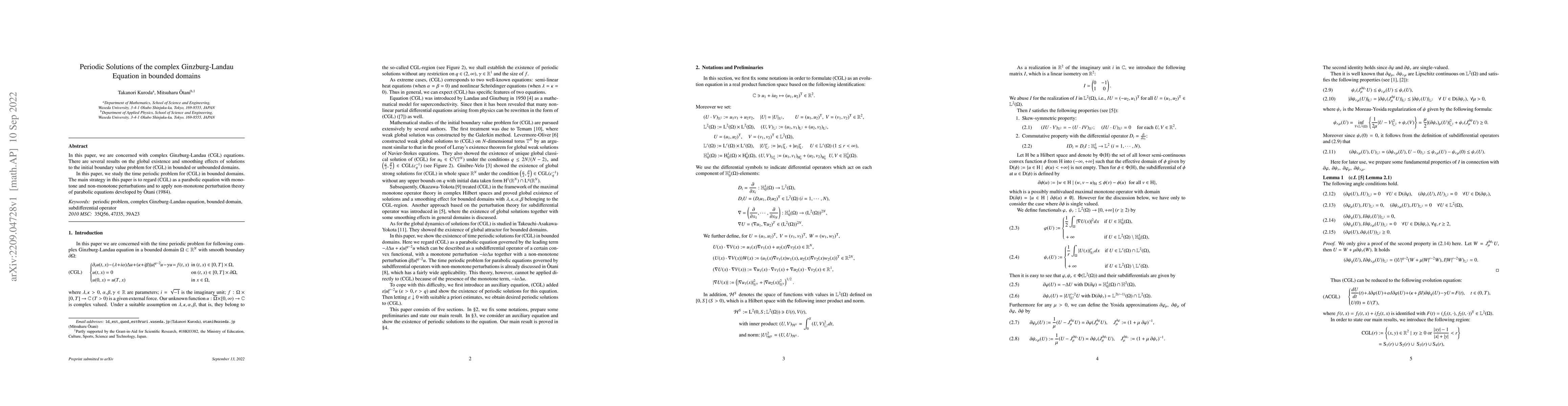 Thumbnail for Periodic Solutions of the complex Ginzburg-Landau Equation in bounded
  domains
