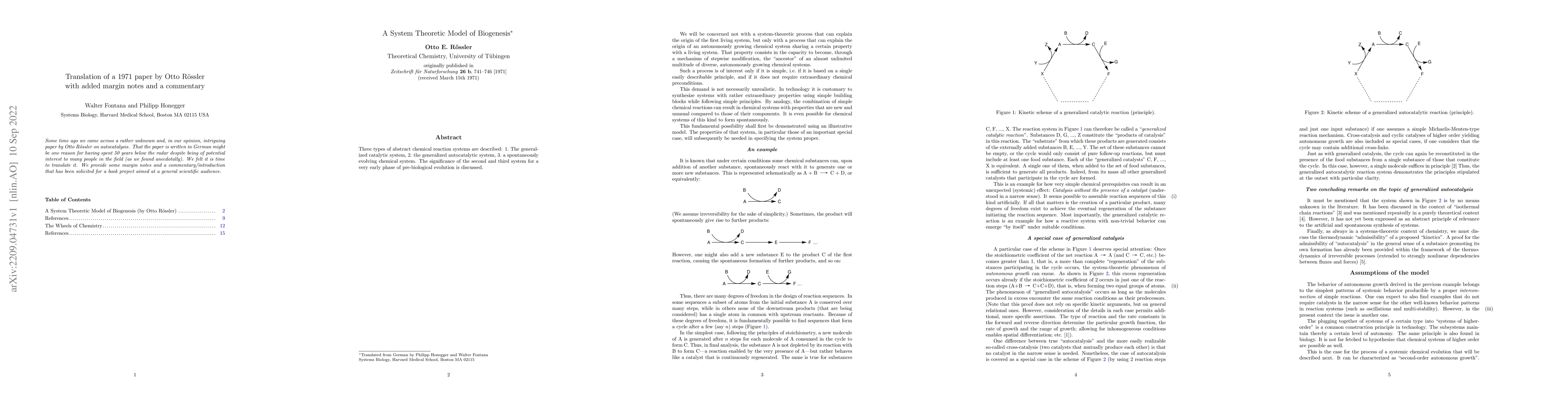 Thumbnail for Translation of a 1971 paper by Otto R\"ossler with added margin notes
  and a commentary