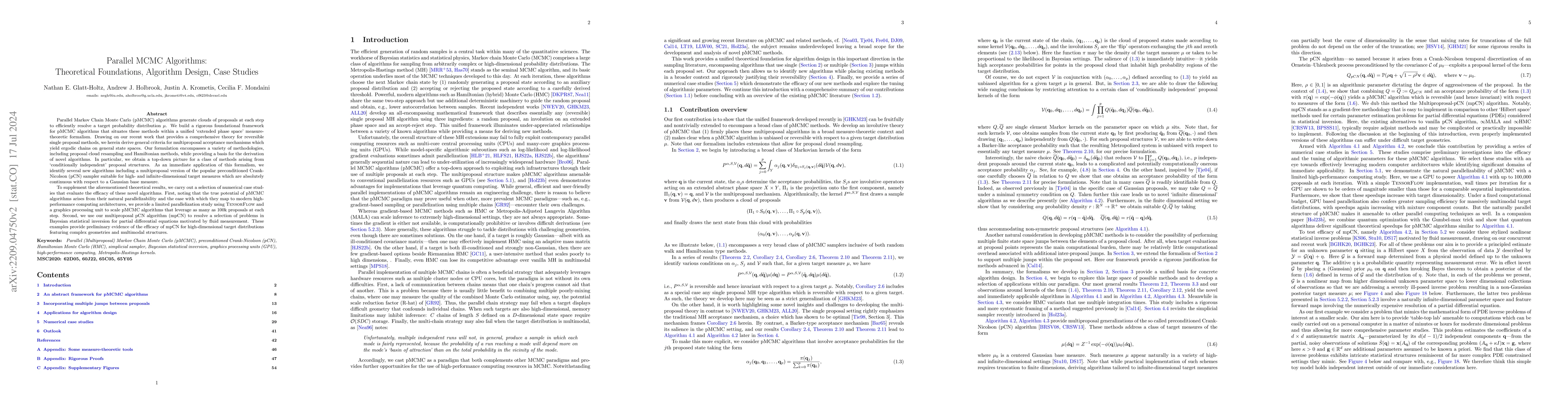 Thumbnail for Parallel MCMC Algorithms: Theoretical Foundations, Algorithm Design,
  Case Studies