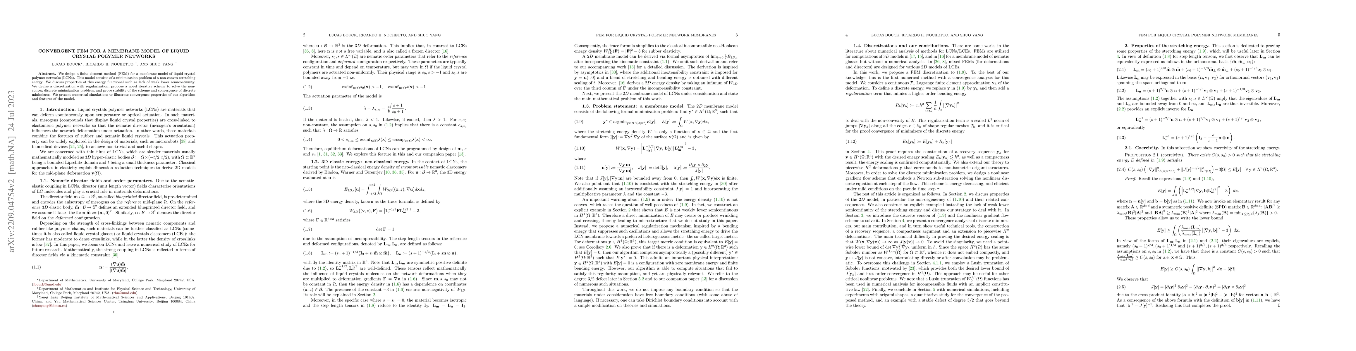 Thumbnail for Convergent FEM for a membrane model of liquid crystal polymer networks