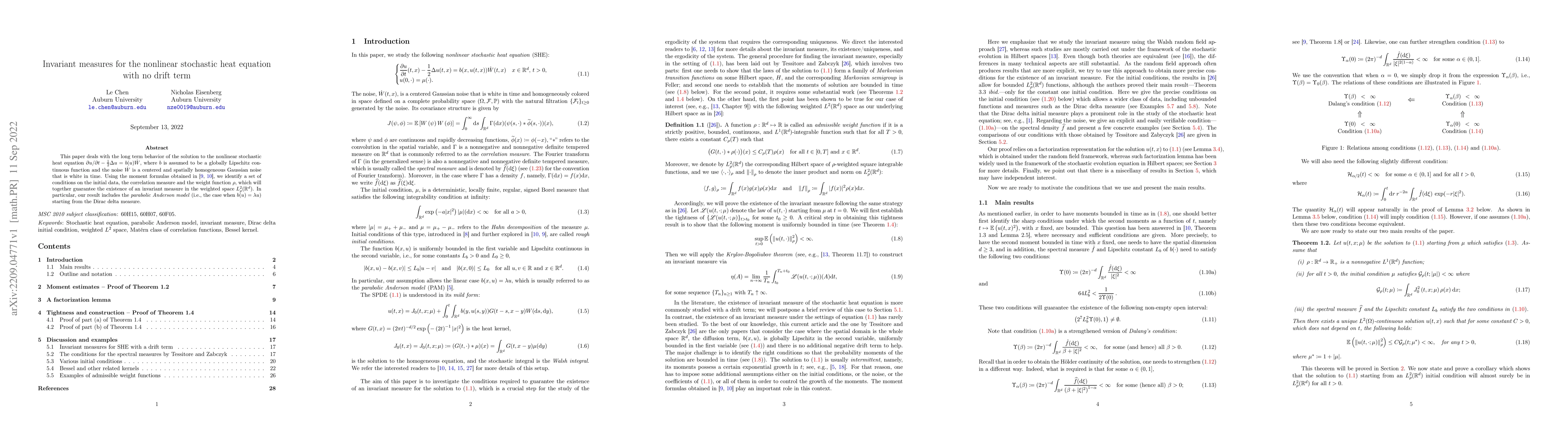 Thumbnail for Invariant measures for the nonlinear stochastic heat equation with no
  drift term
