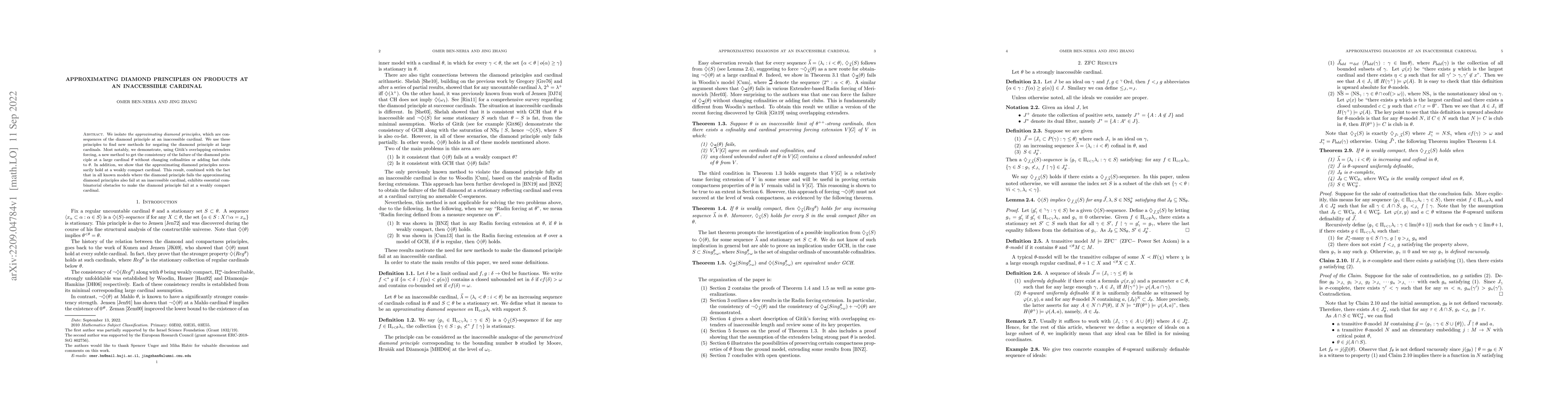 Thumbnail for Approximating diamond principles on products at an inaccessible cardinal