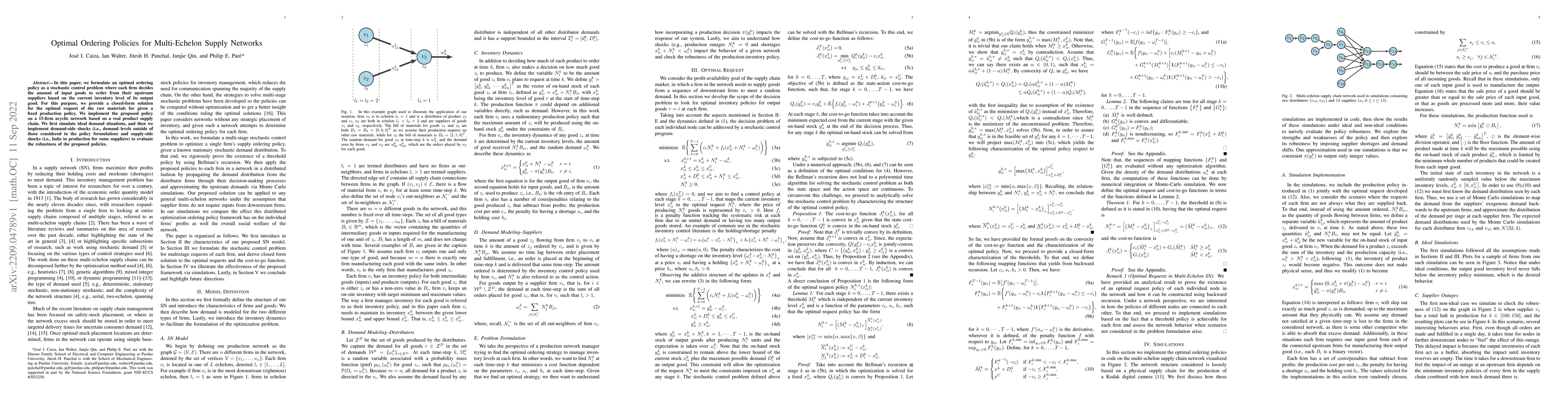 Thumbnail for Optimal Ordering Policies for Multi-Echelon Supply Networks