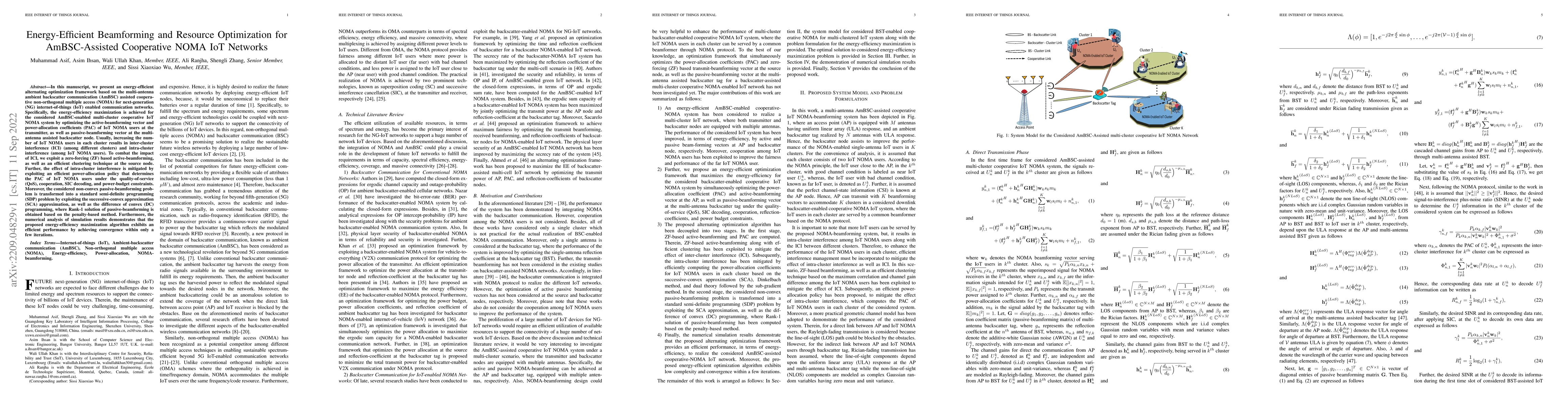 Thumbnail for Energy-Efficient Beamforming and Resource Optimization for
  AmBSC-Assisted Cooperative NOMA IoT Networks
