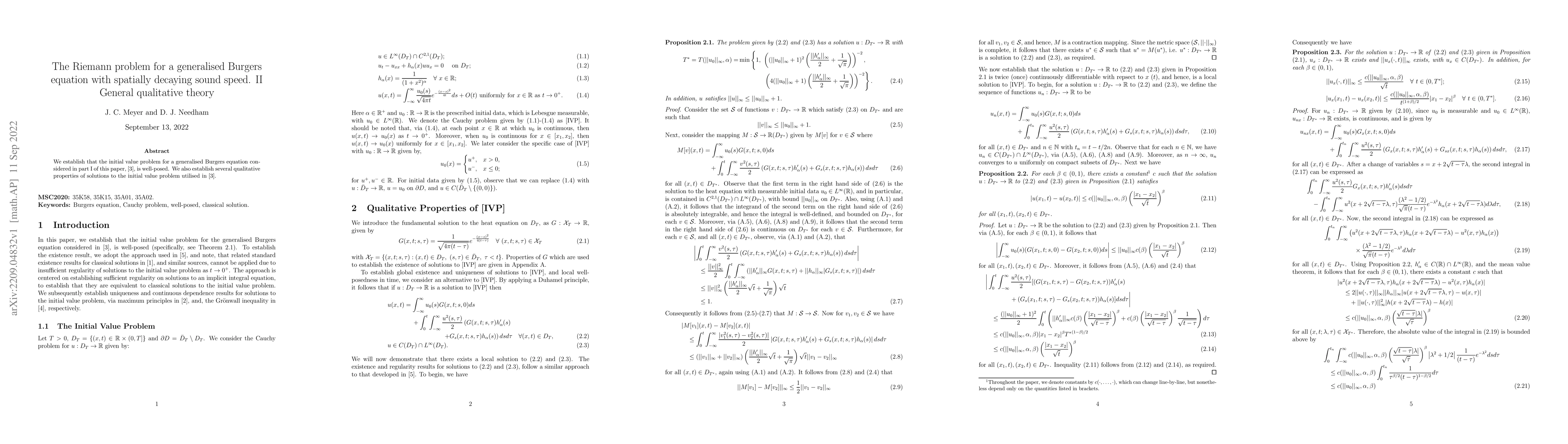 Thumbnail for The Riemann problem for a generalised Burgers equation with spatially
  decaying sound speed. II General qualitative theory
