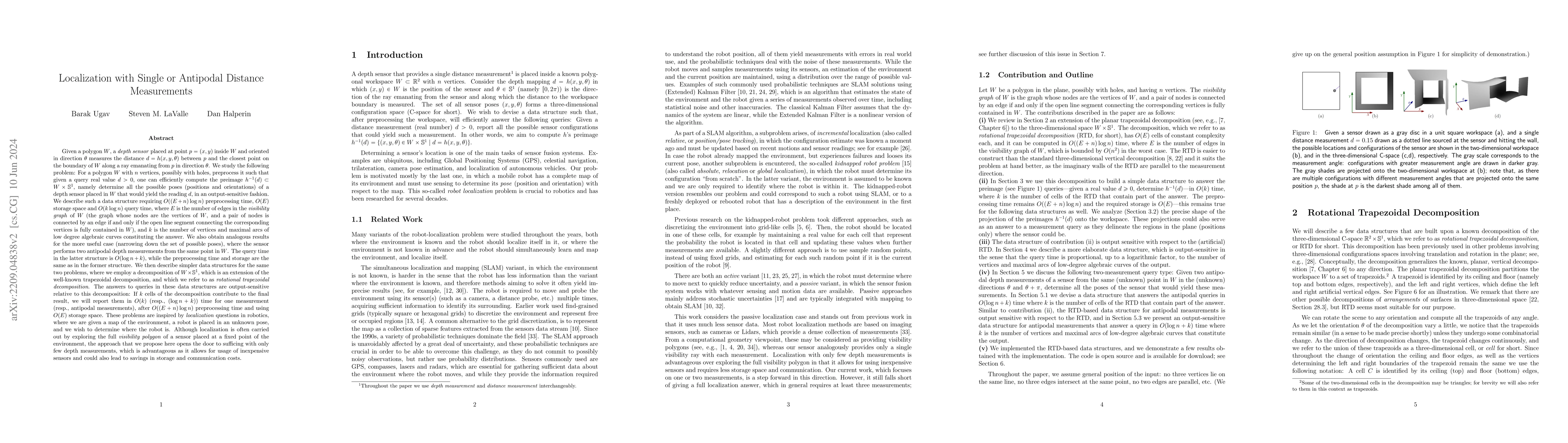 Thumbnail for Localization with Single or Antipodal Distance Measurements